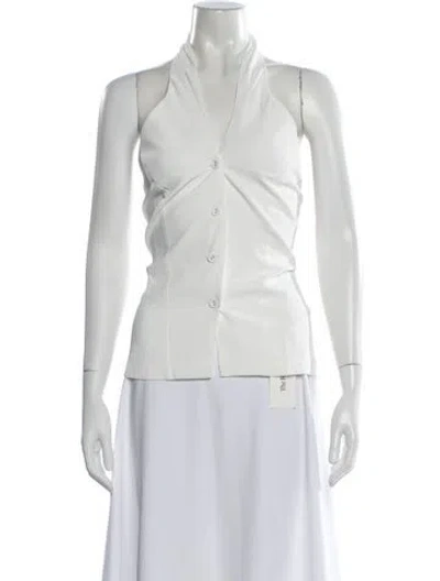 Pre-owned Lisa Maree Halterneck Sleeveless Top W/ Tags In White