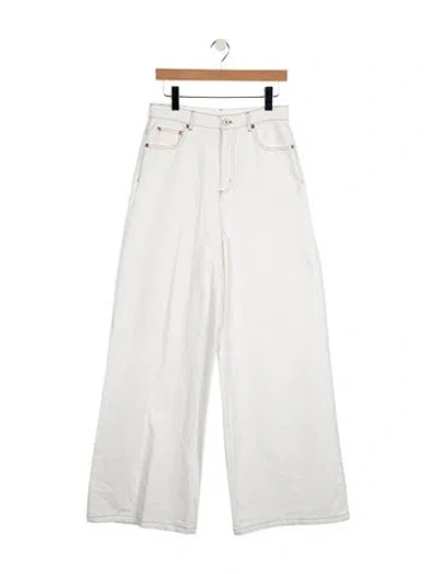 Pre-owned Lisa Maree High-rise Wide Leg Jeans In White