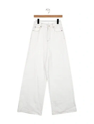 Pre-owned Lisa Maree High-rise Wide Leg Jeans In White