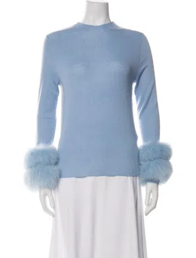 Pre-owned Lisa Maree Mock Neck Long Sleeve Top W/ Tags In Blue