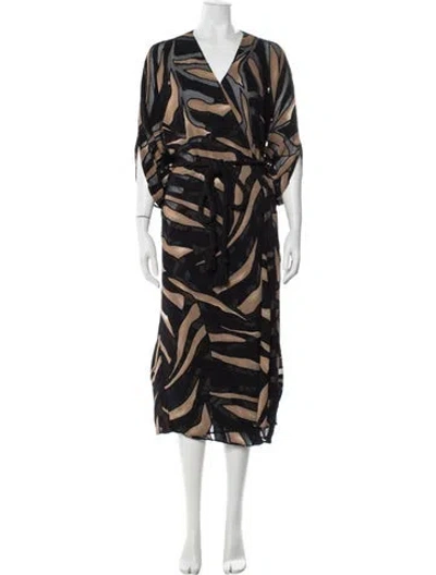 Pre-owned Lisa Marie Fernandez Animal Print Robe In Black