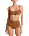 Lisa Marie Fernandez Balconette & High Waist Bikini Set In Brown