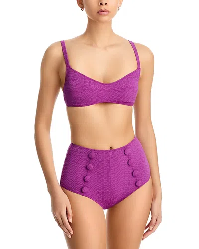Lisa Marie Fernandez Balconette & High Waist Bikini Set In Purple