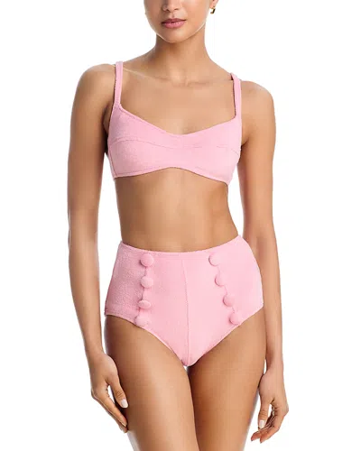 Lisa Marie Fernandez Balconette High Waist Bikini Set In Pink