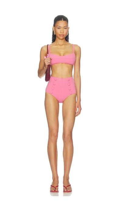 Lisa Marie Fernandez Balconette High-waist Bikini Set In Pink