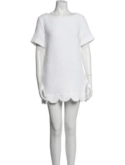 Pre-owned Lisa Marie Fernandez Bateau Neckline Mini Dress In White