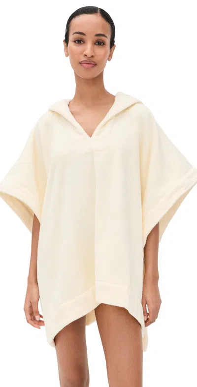 Lisa Marie Fernandez Hooded Terry Beach Poncho In Neutral