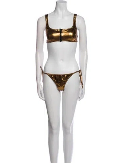 Pre-owned Lisa Marie Fernandez Bikini W/ Tags In Gold
