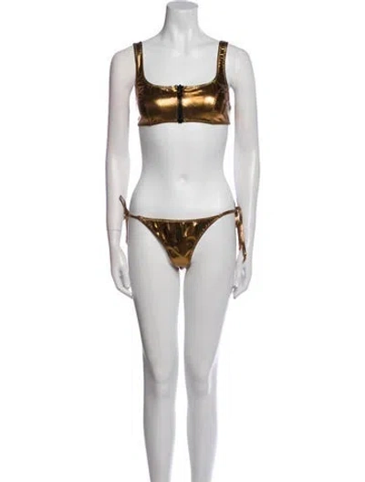 Pre-owned Lisa Marie Fernandez Bikini W/ Tags In Gold