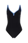 Lisa Marie Fernandez Maria Contrasting Trimmings Swimsuit V-neckline