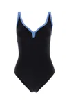 Lisa Marie Fernandez Maria Contrasting Trimmings Swimsuit V-neckline