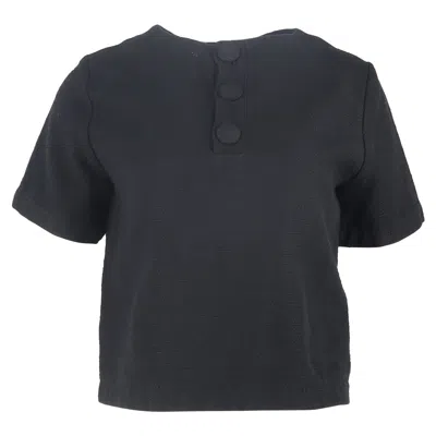 Lisa Marie Fernandez Button Detailed Top In Black Polyester