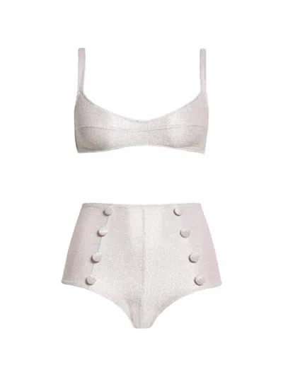 Lisa Marie Fernandez Button-detail Metallic Bikini