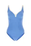 Lisa Marie Fernandez Cerulean Blue Maria Contrast-trim Swimsuit