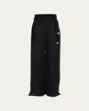Lisa Marie Fernandez Belted Crinkled Linen-blend Gauze Wide-leg Pants In Black Organic Gauze2023res468 Bog