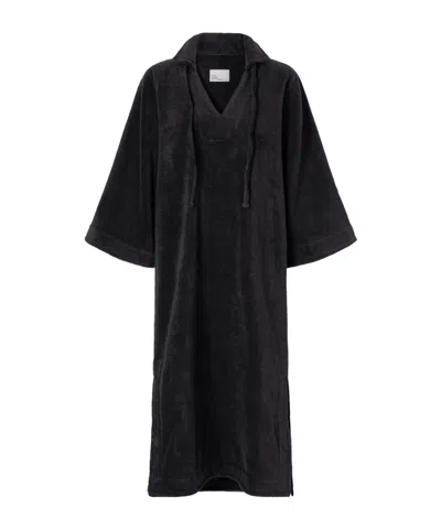 Lisa Marie Fernandez Cotton-terry Kaftan In Black