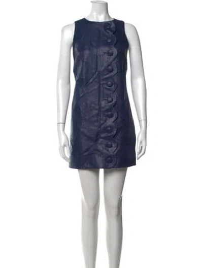 Pre-owned Lisa Marie Fernandez Crew Neck Mini Dress In Blue
