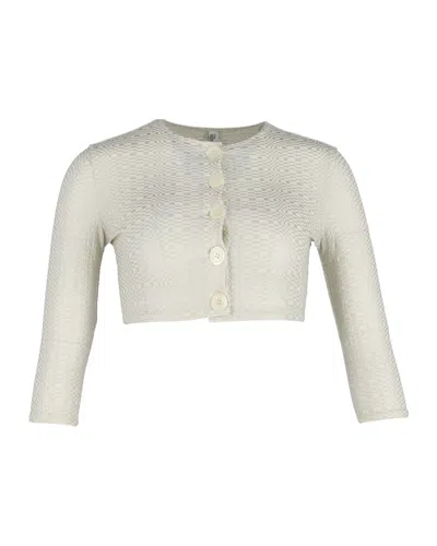 Lisa Marie Fernandez Cropped Cardigan In Cream Viscose In White