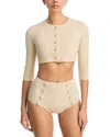 Lisa Marie Fernandez Cropped Cover-up Cardigan In Neutral