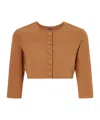 Lisa Marie Fernandez Cropped Stretch-jersey Cardigan In Brown