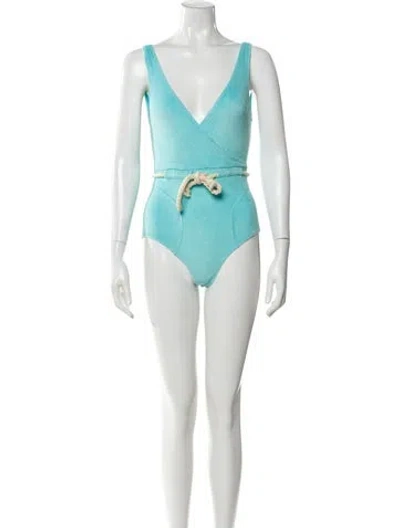 Pre-owned Lisa Marie Fernandez Cutout Accent One-piece In Blue