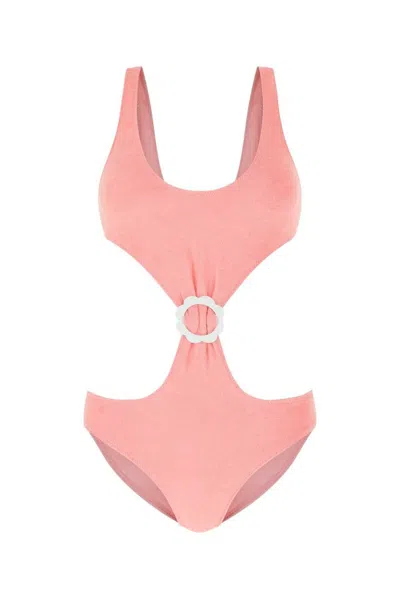 Lisa Marie Fernandez Pink Stretch Terry Scallop Trikini