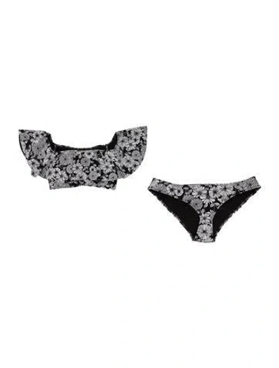 Pre-owned Lisa Marie Fernandez Floral Print Bikini In Blue
