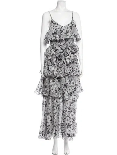 Pre-owned Lisa Marie Fernandez Floral Print Long Dress In Neutral
