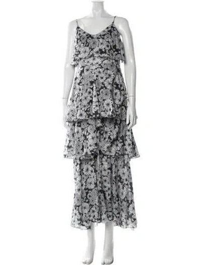 Pre-owned Lisa Marie Fernandez Floral Print Long Dress In Neutral