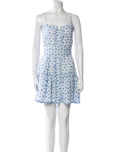Pre-owned Lisa Marie Fernandez Floral Print Mini Dress In White