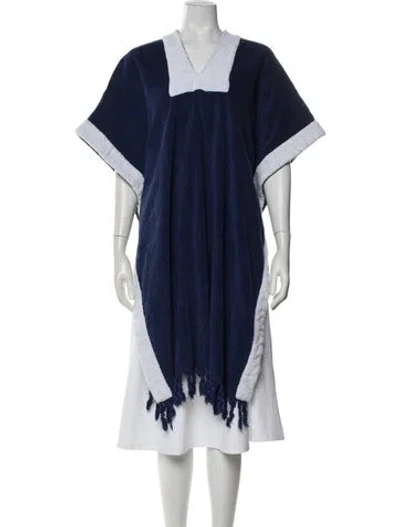 Pre-owned Lisa Marie Fernandez Fringe Trim Accent Cover-up In Blue
