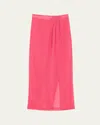 Lisa Marie Fernandez Gauze Sarong Maxi Skirt In Fuchsia Sorrento Gauze