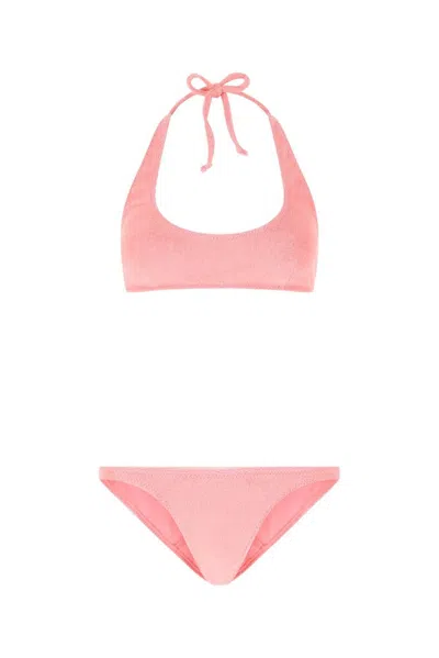 Lisa Marie Fernandez Pink Stretch Terry Amber Bikini