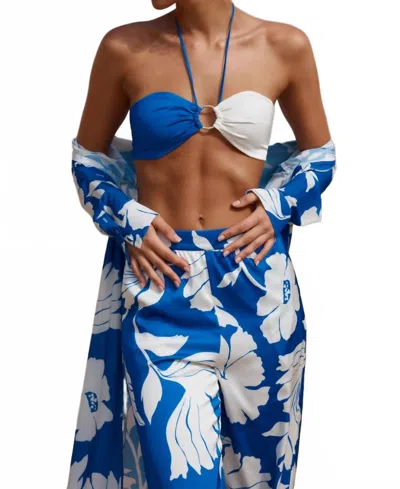 Lisa Marie Fernandez Height Of Horizon Bandeau Top In Blue/ White In Multi