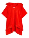 Lisa Marie Fernandez Hooded Terry Beach Poncho In Red