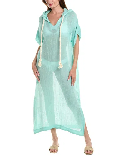 Lisa Marie Fernandez Hooded Linen-blend Caftan In Blue