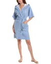 Lisa Marie Fernandez Hooded Linen-blend Duster In Blue