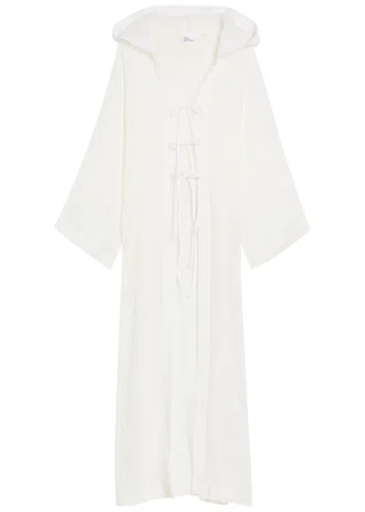 Lisa Marie Fernandez Hooded Linen-blend Beach Cover-up In White