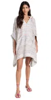 LISA MARIE FERNANDEZ HOODED PONCHO RAINBOW STRIPED GAUZE