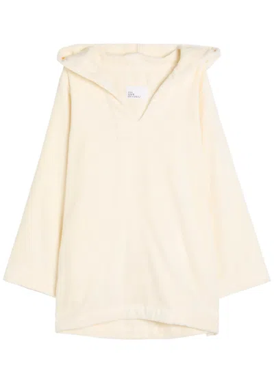 Lisa Marie Fernandez Hooded Cotton-terry Coverup In Neutral