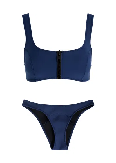 Lisa Marie Fernandez Jasmine Neoprene Bikini In Blue