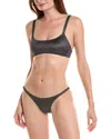Lisa Marie Fernandez Corset 2pc Bikini Set In Silver