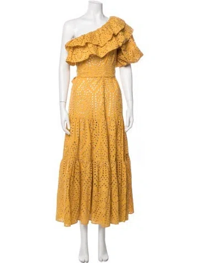 Pre-owned Lisa Marie Fernandez Lace Pattern Long Dress In Yellow