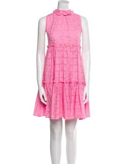 Pre-owned Lisa Marie Fernandez Lace Pattern Mini Dress In Pink
