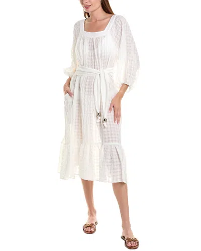 Lisa Marie Fernandez Laure Linen-blend Midi Dress In White