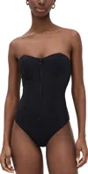 Lisa Marie Fernandez Leigh Maillot One Piece Black Neoprene In Black Neoprene