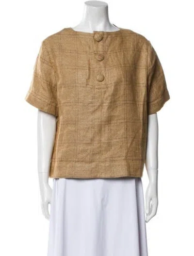 Pre-owned Lisa Marie Fernandez Linen Bateau Neckline Sweatshirt In Multi