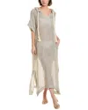 Lisa Marie Fernandez Linen Beach Poncho In Beige