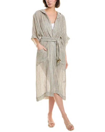 Lisa Marie Fernandez Linen Beach Poncho In Beige