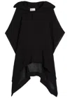 Lisa Marie Fernandez Hooded Crinkled Linen-blend Gauze Poncho In Black